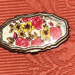 Floral Pill Box - Red and Yellow