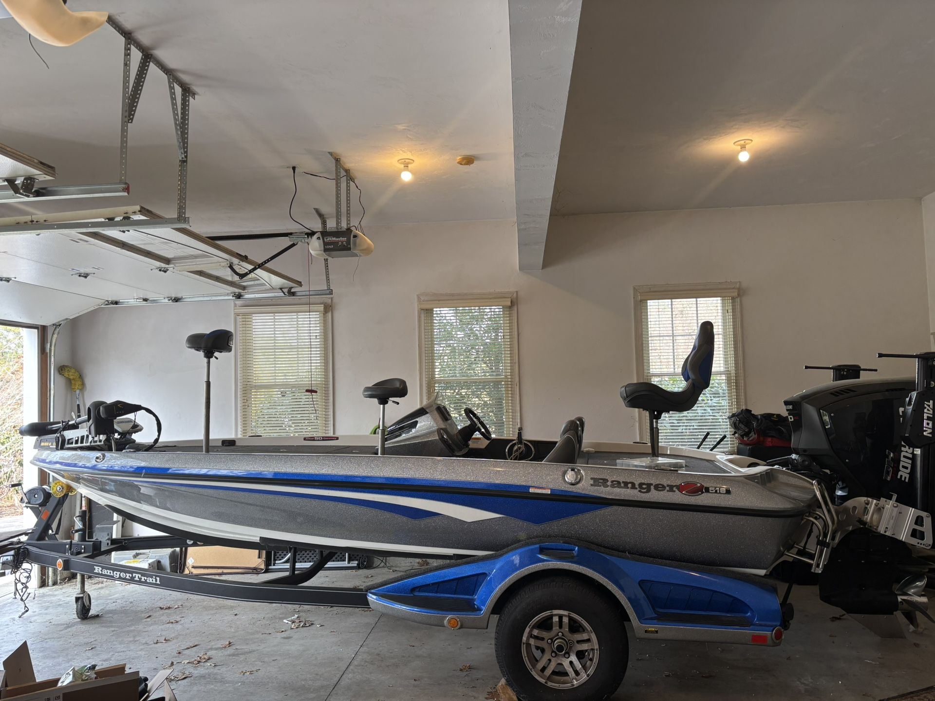 2018 Ranger bass boat. Pristine Condition. Garage Kept. Low Mileage On Motor. Talons Low Rance. Trailer And Cover. Trolling Motor. 