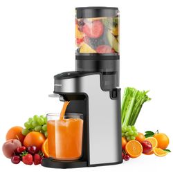 CFR637 Juicer Machines,400W Cold Press Juicer,4.9"Wide Feed Chute Slow Masticating Juicer For Whole Vegetables & Fruits,High Juice Yield,Easy To Clean
