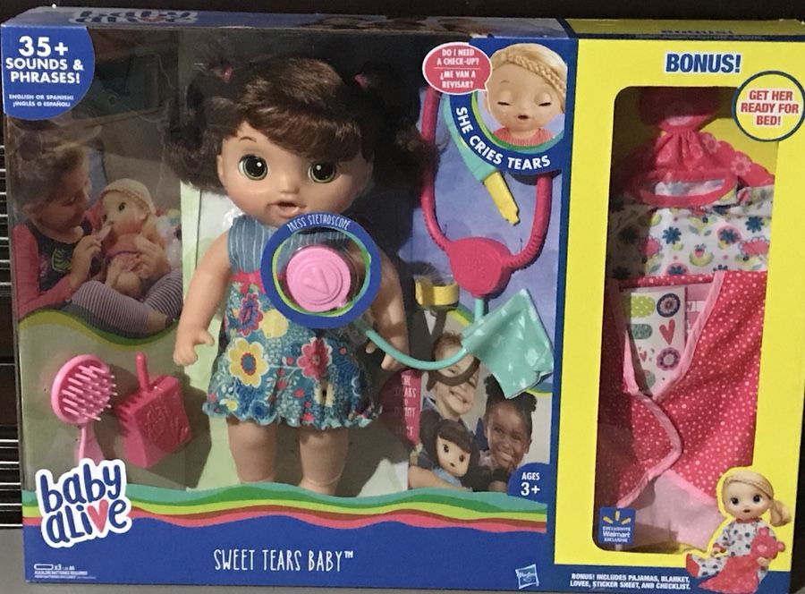 Brand New... Baby Alive Sweet Tears Baby Doll Brunette W/Bonuses..$35
