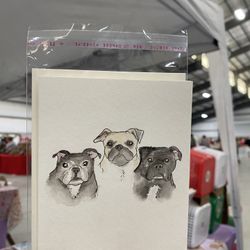 Custom Watercolor Pet Portrait Sketch Greeting card