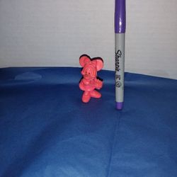 Vintage Disney Minnie Mouse Hong Kong Rubber PVC Figure Figurine Hot Pink