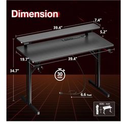 39 inch gaming desk