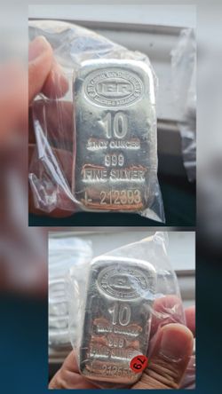 Lot of 2  10oz IGR .999 fine Silver bars