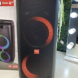 NEW - Dual 6” Portable Speaker with Karaoke Function