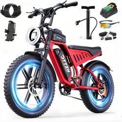 Like-New DTTZH F6 E-Bike (Red) – 15 Miles