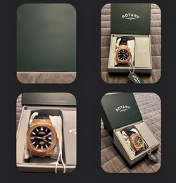 Rotary Watch Rose Gold Tone with Box