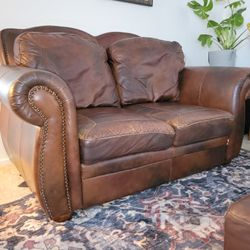Genuine Leather Loveseat 