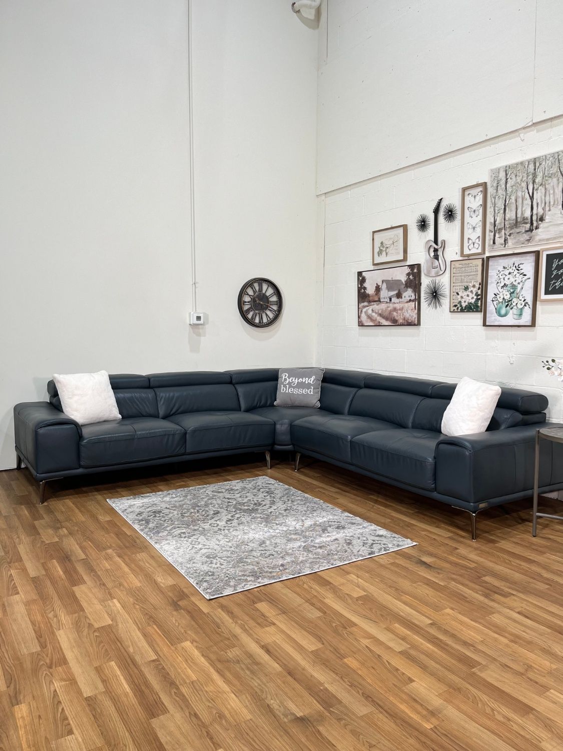 Abbyson Quinton Leather Sectional Couch | Free Delivery