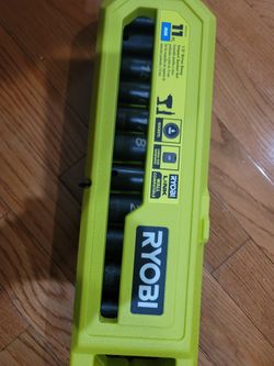 RYOBI 11 PC. 1/2" Drive SAE Deep Impact Socket Set