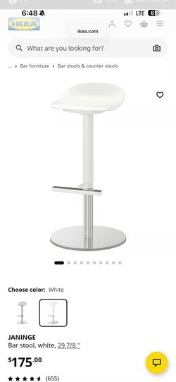 3 white bar stool chairs with stainless steel