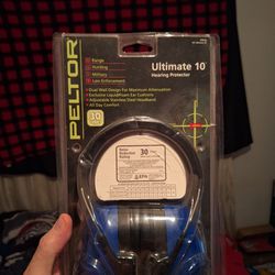 Peltor Ultimate 10 Hearing Protector Blue Earmuff 30 NRR NEW
