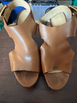 Michael kors wooden platform wedges