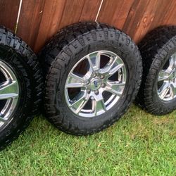 4 tires and rims for Ford F150 Goodyear Wrangler LT 275/65R18 all-terrain 6 lugs