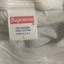 Long sleeve supreme white t blank