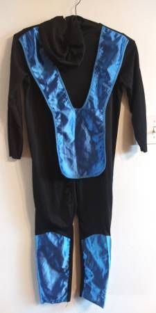 Rare! Vtg Mortal Kombat Sub-Zero (1992) Boy Halloween Costume 7-10 Y2K