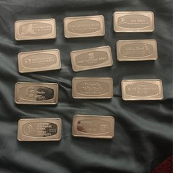 Franklin Mints A Little Over 2 Ounces Of Silver Per Bar 22ounces In Total