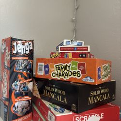 assortment of board games