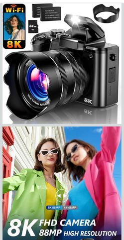 Sealed 8K Digital Camera, 88MP WiFi