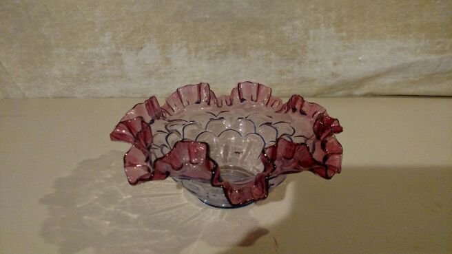 Two tone blue & purple candy dish