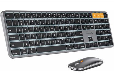 ProtoArc KM100-A Backlit Bluetooth Keyboard and Mouse for Mac, Space Gray
Full Size Mac Layout with Numeric Keypad, Wireless Keyboard Mouse for Mac, M