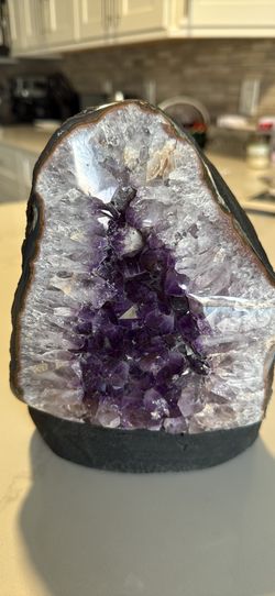 Stunning Unique Large Natural Purple Amethyst and Crystal Piece