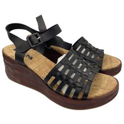 Korks Marley black/brown wedge platform sandals women’s Size 8M