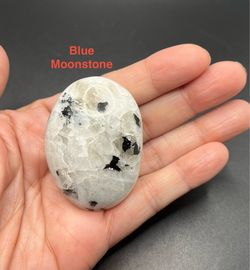 Blue Moonstone Genuine Palm Stone from India 63g