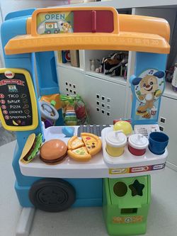 Fisher-Price Toddler Learning Toy Laugh & Learn Servin’ Up Fun Food Truck Electronic Playset 