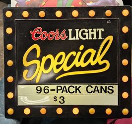 RARE Vintage Coors Light Beer Sign