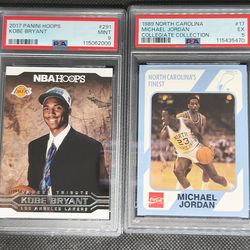 2017 Panini Hoops Kobe Bryant Tribute #291 & 1989 NC Michael Jordan #17