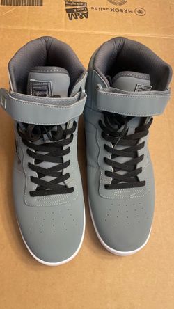 Gray High-Top Sneakers with Strap