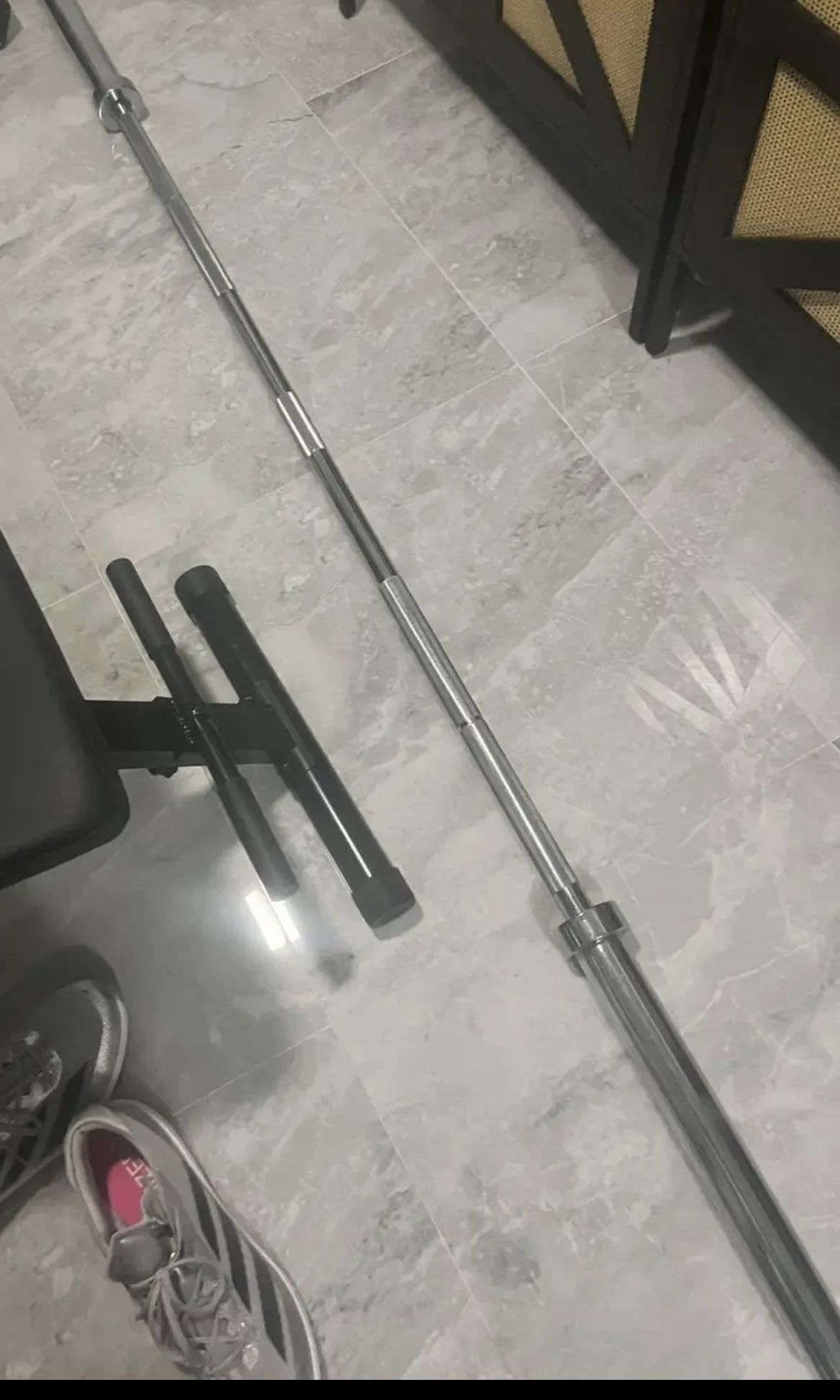 New Never Used Olympic 7 Foot Barbell Bar Have Also Curl Bar And 45s New Additional Price 