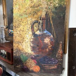 Mid Century Oil On Board 36 X 24