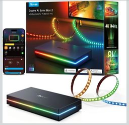 Govee HDMI 2.1 AI Sync Box 2, 8K/4K @144Hz, RGBWIC for 75-85 Inch TVs
With TV Backlight, Supports VRR & ALLM, SmartThings & Matterr & Alexa, AI CogniG