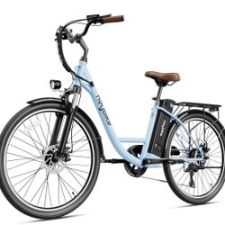 Heybike Cityscape Electric Bike 350W(Peak 500W) Electric City Cruiser Bicycle Up to 40 Miles Removable Battery, 7-Speed and Dual Shock Absorber, 26" E