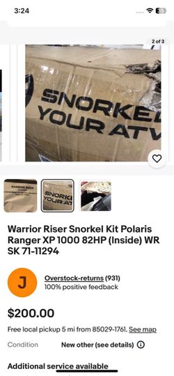 Warrior Riser Snorkel Kit Polaris Ranger XP 1000 82HP (Inside) WR SK 71-11294