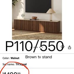 P110/83" Fluted TV Stand, Modern Entertainment Center with Sintered Stone Top, Media Console with Storage Cabinets, LED Lighting & Cable Management fo