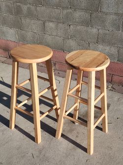 Pair of Wooden Bar Stools