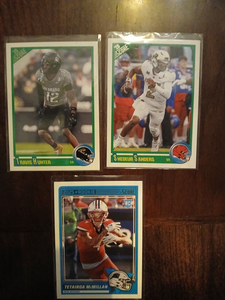 Travis Hunter,shedeur Sanders & Tetairoa Mcmillan Rc Football Cards