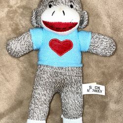 Vintage Preowned Original Sock Monkey With Heart Sweater