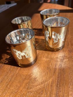 18 gold butterfly candle votives