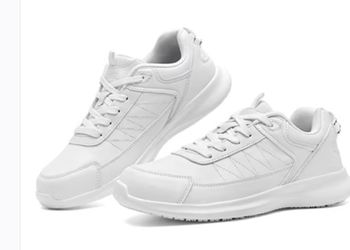 SPIEZ Women's Work Shoes Size 8.5 White Slip Resistant Sneakers SP235310 NIB