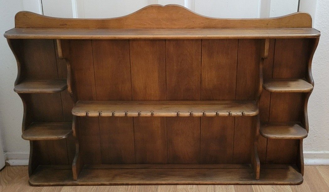 Vintage Large Wall Mounted Shelf For Teacup And Saucer Display