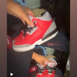 Jordan 3s Red Cement Size 7 In Women Or Men
