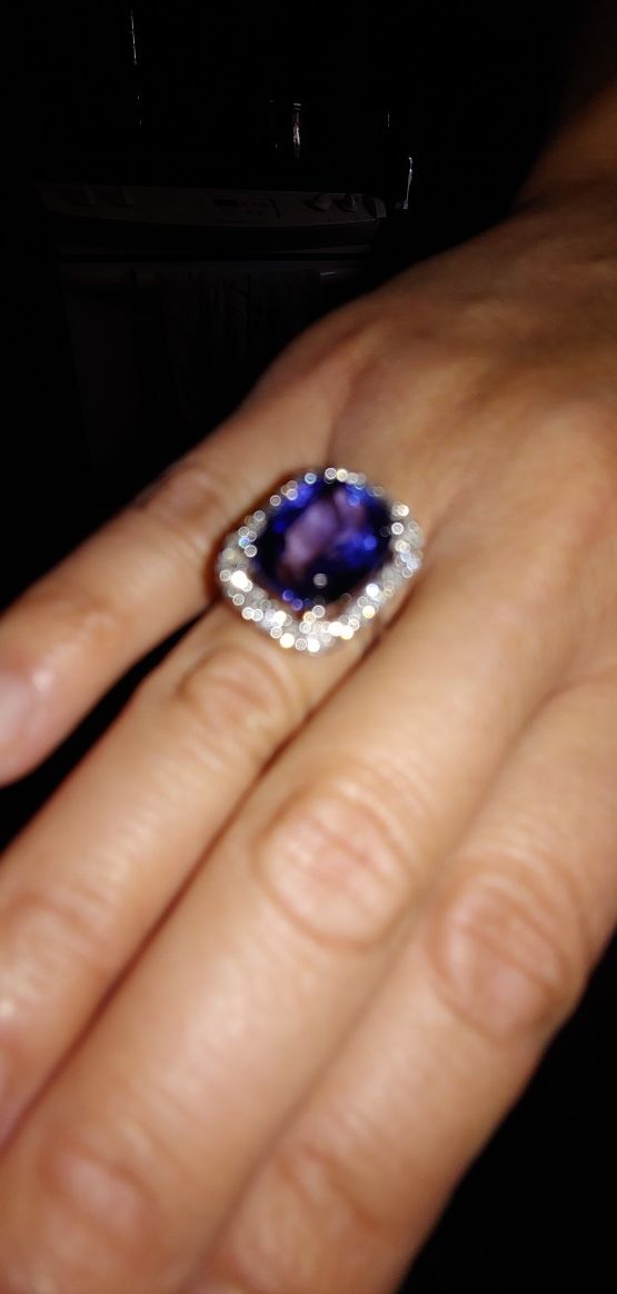 Tanzanite n Diamonds W White Gold Ring