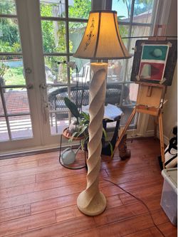 Michael Taylor-style spiral plaster floor lamp