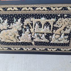 Oriental Quilted Art Work. $10