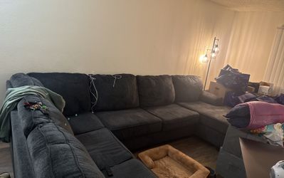Colby smoke Grey Black Couch