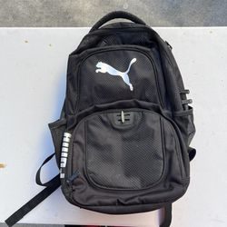 Black PUMA Mens Backpack Multiple Compartments Adjustable Straps